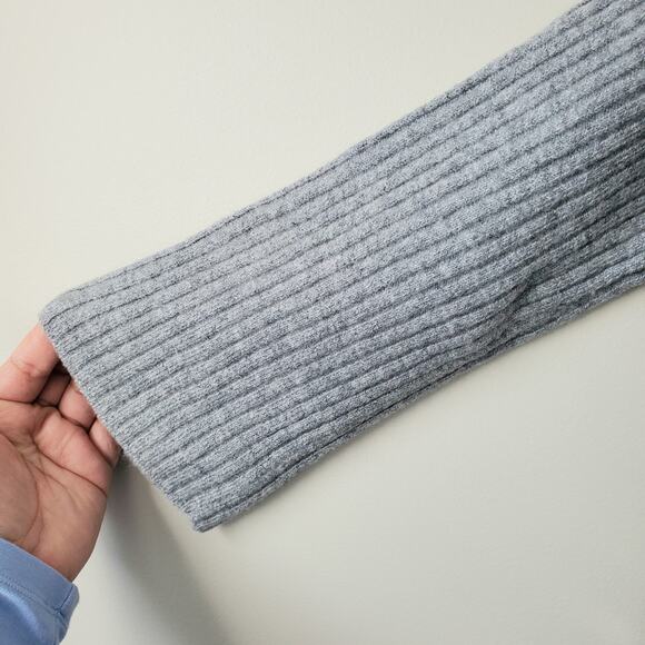 Women Lou Grey Chunky Ribbed Cowl Neck Off Shoulder Sweater XS Comfy Cozy Scandi - Picture 5 of 12